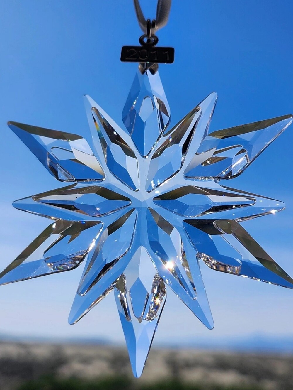 2011 Swarovski Crystal 3" Annual Christmas Holiday Ornament Box Cert 1092037